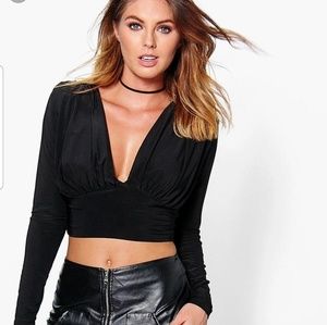 Long Sleeve Plunge Top